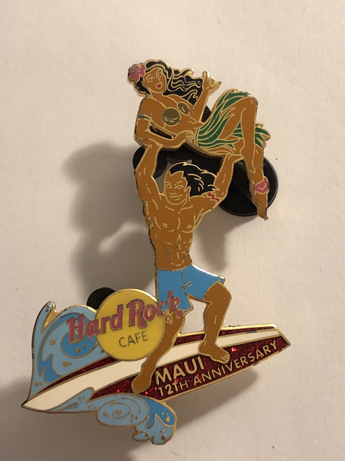 Hard Rock Cafe Maui 2002 12th Anniversary Surfer With Girl Pin (B6)