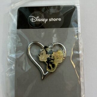 JDS Minnie Mouse Black & White Mickey In Silver Heart White Day Disney Pin (B)