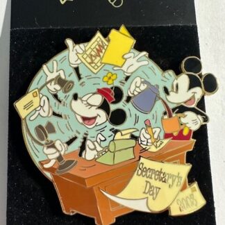 LE 100 Disney Auction Pin Mickey & Minnie Secretary's Day Office Desk (B)