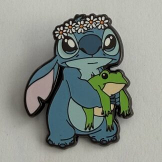 Loungefly Stitch Holding His Green Frog Flowers Butterflies 2024 Disney Pin H7