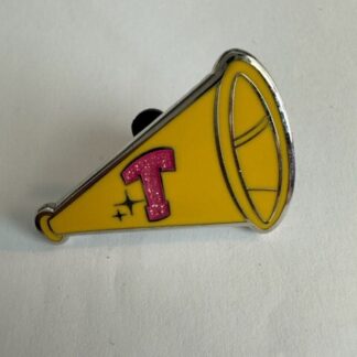 Megaphone T Yellow Glitter Cheer Cheerleading DLR WDW Disney Parks PIn (C5)