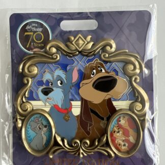 WDI Lady & the Tramp 70th Anniversary Jumbo Framed Pin Jock & Trusty LE 400 B