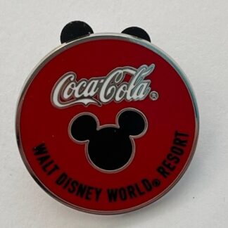 WDW Coca Cola Resort Red Round Black Mickey Icon Disney Pin (D0)