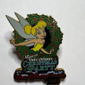 WDW Mickey’s Very Merry Christmas Party 2005 Tink Wreath LE Disney Pin (B2)