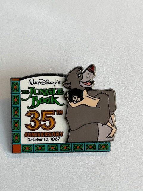 WDW The Jingle Book 35th Anniversary 3D Baloo Mowgli Hugging Disney Pin LE (B8)