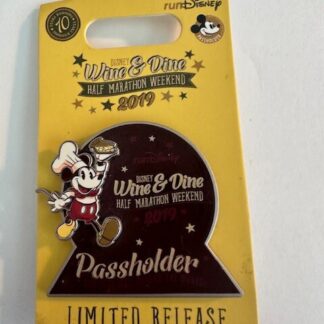 2019 Run Disney Passholder Wine & Dine 1/2 Marathon Weekend Mickey Pin Limited