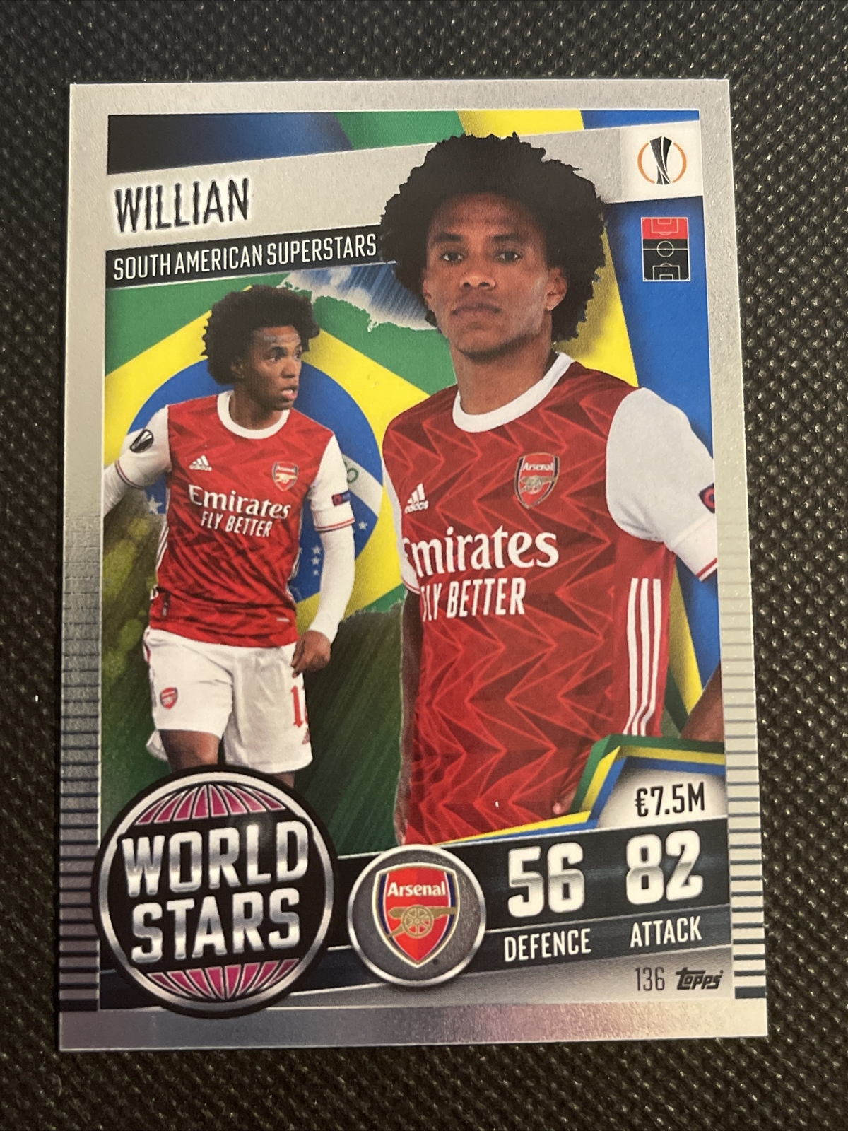 2020-21 Topps Match Attax 101 World Stars Willian #136