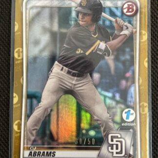2020 Bowman Draft 1st Edition CJ Abrams Gold Foil 30/50 Parallel BD-189