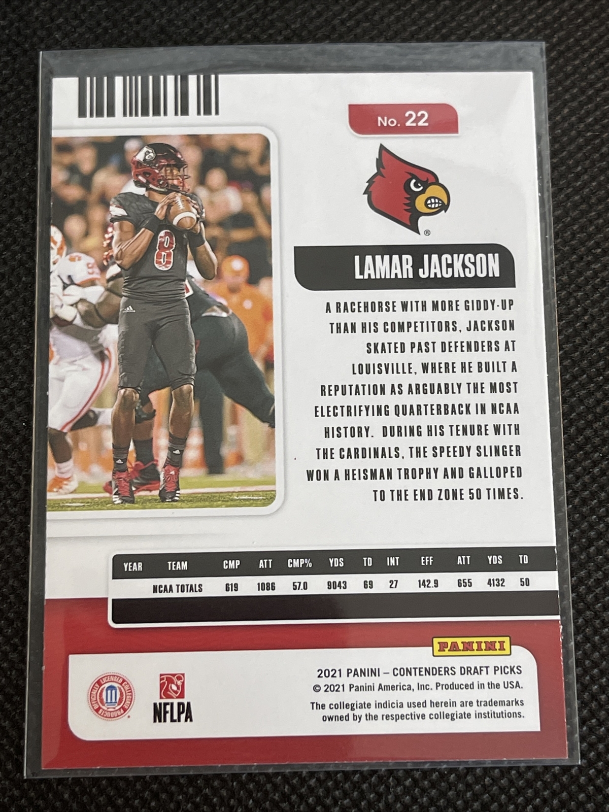 2021 Panini Contenders Draft Picks Game Ticket Red #22 Lamar Jackson Ravens - Image 3