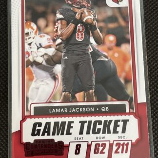 2021 Panini Contenders Draft Picks Game Ticket Red #22 Lamar Jackson Ravens