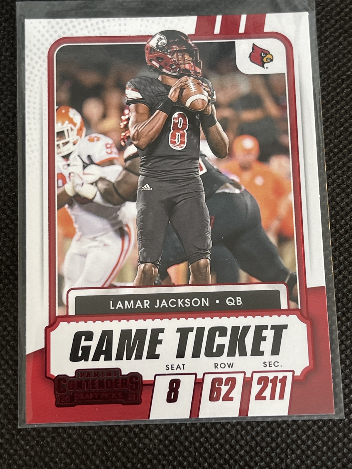 2021 Panini Contenders Draft Picks Game Ticket Red #22 Lamar Jackson Ravens
