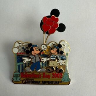 DCA Valentines Day 2002 Mickey Minnie W/ Heart Balloons LE Disney Pin (B9)
