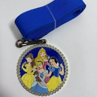 DISNEY SHOPPING PRINCESS LANYARD MEDALLION BELLE AURORA SNOW WHITE LE 500 METAL