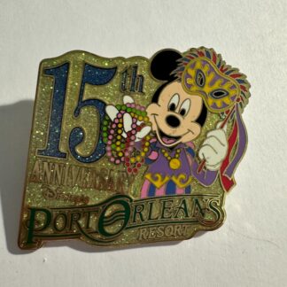 DISNEY WDW DISNEY'S PORT ORLEANS RESORT 15TH ANNIVERSARY MICKEY PIN LE 1500 (E1)