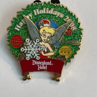 DLR Happy Holiday Wreath Tinker Bell 2008 Snowflake Disney Pin (A2)
