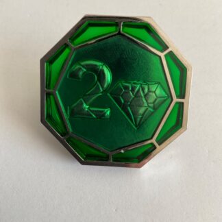 Disney 20th Anniversary of Pin Trading Logo Completer Pin LE 4000 Green Gem F5