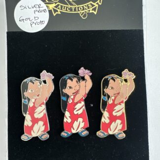 Disney Auctions Lilo Flower LE 4 Silver & Gold Proto & Regular Black LE 100 Pin