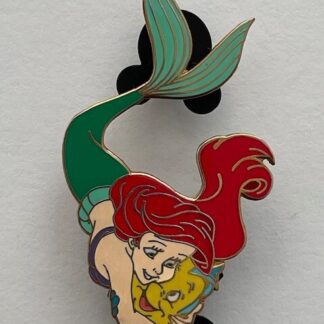 Disney DLR WDW Ariel Hugging Flounder LE 1500 Pin The Little Mermaid (A5)