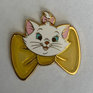 Disney HKDL Hong Kong Carnival Glass Marie Aristocats Bow Tie Yellow Pin F0