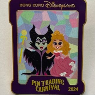 Disney HKDL Pin Trading Carnival 2024 Maleficent Aurora Playing Card LE 750 (D9)