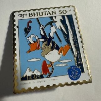 Disney Jayne Co Bhutan 50 Donald Duck in Alpine Climbers Stamp Pin C4