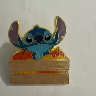 Disney Loungefly Pin - Stitch in Pumpkin Crate - Stitch Fall Mystery (A7)