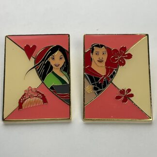 Disney Loungefly Princess Mulan & Li Shang Couple Love Letter 2 Pin Set G9