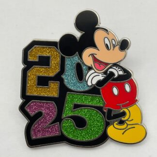 Disney Mickey Mouse Leaning Dated Glitter 2025 Pin G7