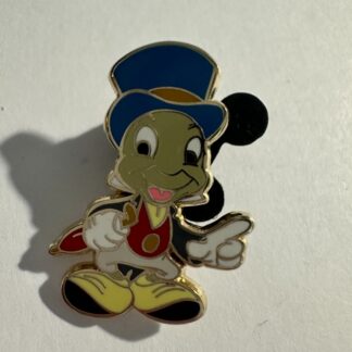 Disney Pin JIMINY CRICKET Standing Umbrella Pinocchio Top Hat Pointing Mini (E1)