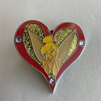 Disney Pin UK Store Princess in a Heart Tinker Bell Glitter Jewel Gem F4