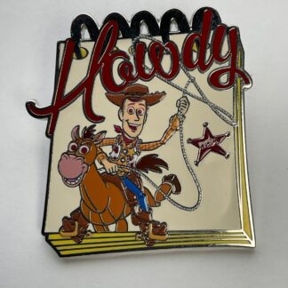 Disney Pixar Toy Story Notepad Only Woody Cowboy & Bullseye Mystery Pin G9