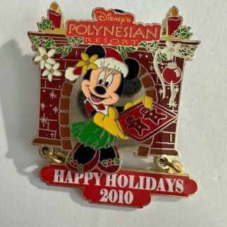 Disney World Polynesian Resort Happy Holiday Christmas 2010 Minnie Santa Pin (B6