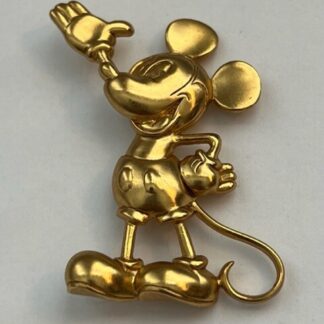 Goldtone Mickey Hand Up Brooch Pin (A9)