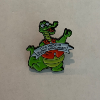 Green Crocodile Gator CPG Wizard Coconut Grove Jaycees Pin H1