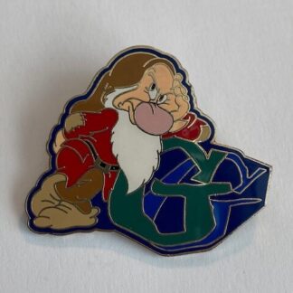 Grumpy Leaning On Letter G Snow White And The Seven Dwarfs Disney Pin (A1)