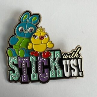 HK Bunny And Ducky Stick With Us Swinging Moveable Disney Pin (C1)