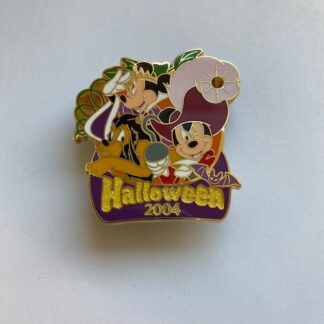 JDS Japan 2004 Halloween Logo Mickey Minnie Pluto Disney Pin (B8)