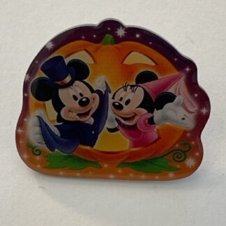 Japan 7 Eleven Mickey And Minnie Halloween Pumpkin Disney Pin  (C7)