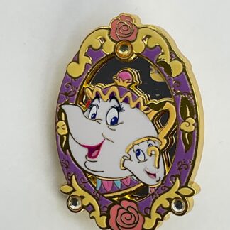 Mrs. Potts & Chip Disney Beauty and The Beast Mirror Character Portrait Pin H8