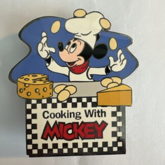 Rare LE 100 Disney Auctions - Cooking With Mickey (Tossing Eggs) Cheese Pin (A4)