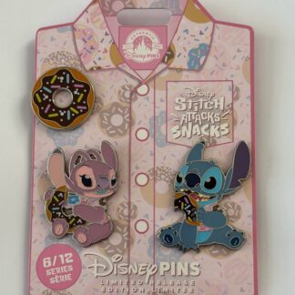 Stitch and Angel - Donut Set - June - Stitch Attacks Snacks  2024 Disney Pin B