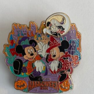 TDL Tokyo Halloween 2011 Mickey Minnie Mouse Ghost Pumpkin Disney Pin B7