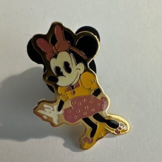 Vintage Minnie Mouse Yellow Pink Dress Disney Pin E7