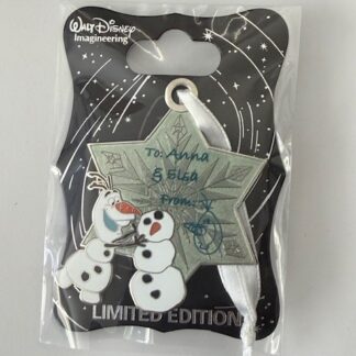 WDI 2015 Holiday Gift Tag Pin - Olaf Snowflake Frozen Disney Pin B