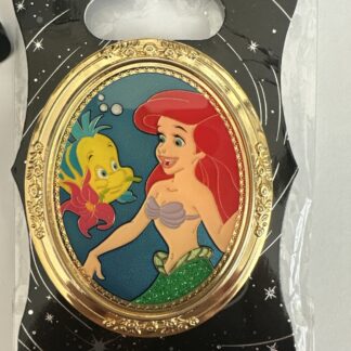 WDI Disney Gold Frame Pin Ariel LE 250 Little Mermaid Flounder Pin