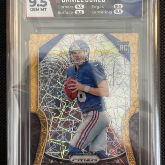 2019 Prizm Football Daniel Jones GIANTS #302 Rookie RC Gold Lazer HGA 9.5