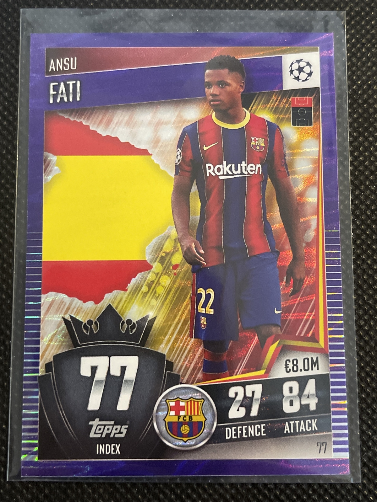 2020-21 Topps Match Attax 101 PURPLE Ansu Fati #77