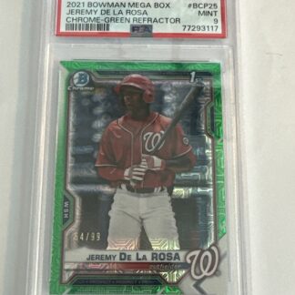 2021 Bowman Chrome Green Mojo Mega Box - Jeremy De La Rosa /99 PSA 9