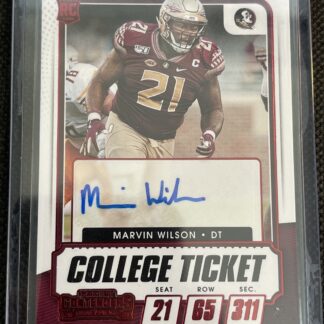 2021 Contenders Draft Picks COLLEGE TICKET Autograph MARVIN WILSON RC RED Auto