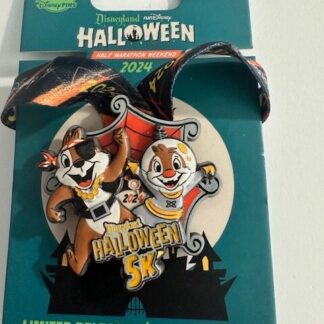 2024 Run Disney Disneyland Halloween Weekend 5K Replica Medal Pin Chip & Dale (B